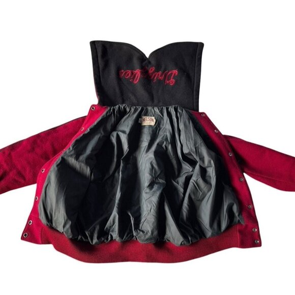 Vtg Nelson Woman's Sz M Red Black Varsity Letterman Jacket Boise Grizzlies 1987 - Picture 9 of 15